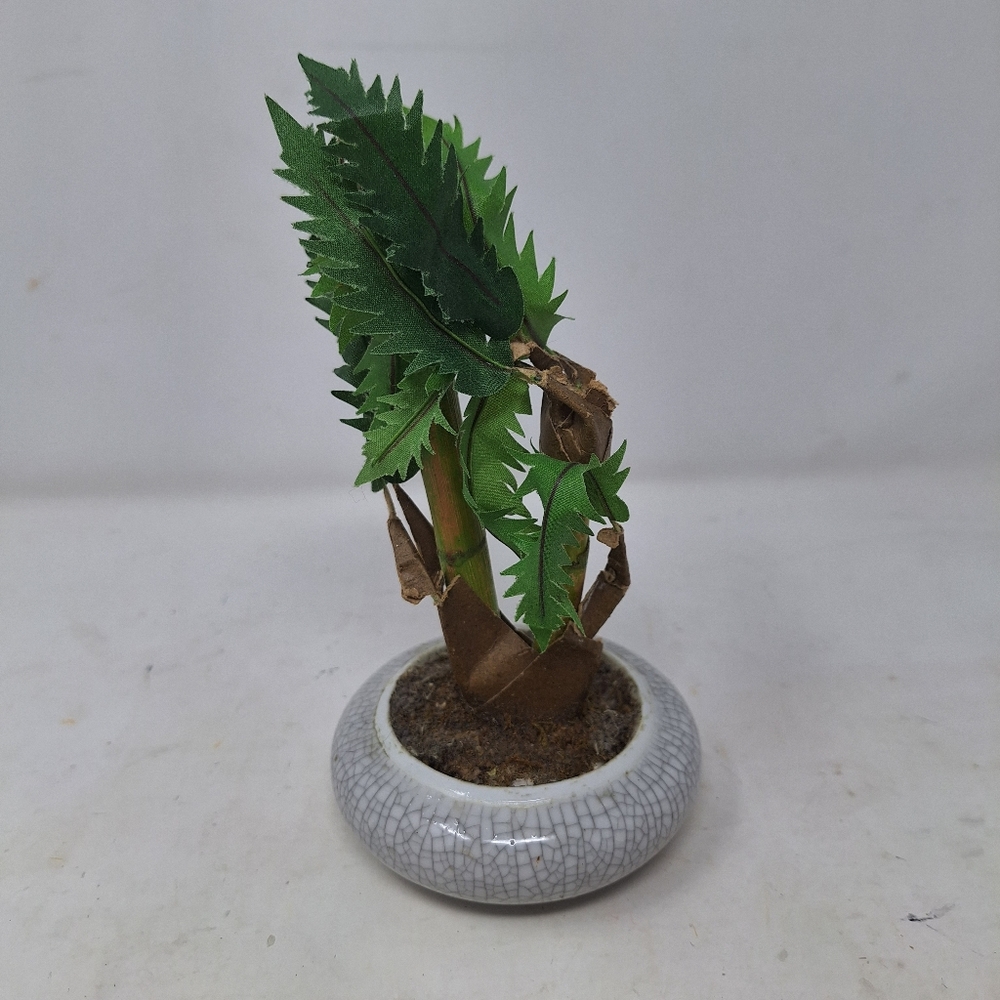 Faux Bonsai Tree Figurine Small Tabletop Fake Plant Home Decor Potted Ceramic